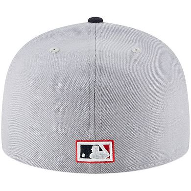 Men's New Era Gray Cleveland Indians Cooperstown Collection Wool 59FIFTY Fitted Hat
