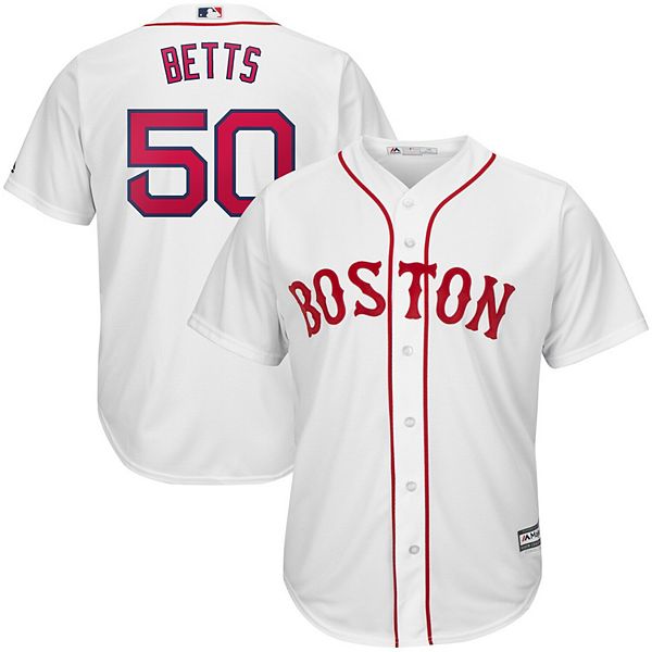 بوس الصدر Men's Majestic Mookie Betts White Boston Red Sox Home Official Cool Base  Player Jersey بوس الصدر
