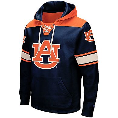 Men's Colosseum Navy Auburn Tigers 2.0 Lace-Up Pullover Hoodie