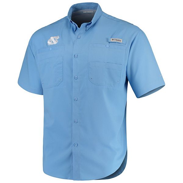 Men's Columbia Light Blue North Carolina Tar Heels PFG Tamiami Shirt
