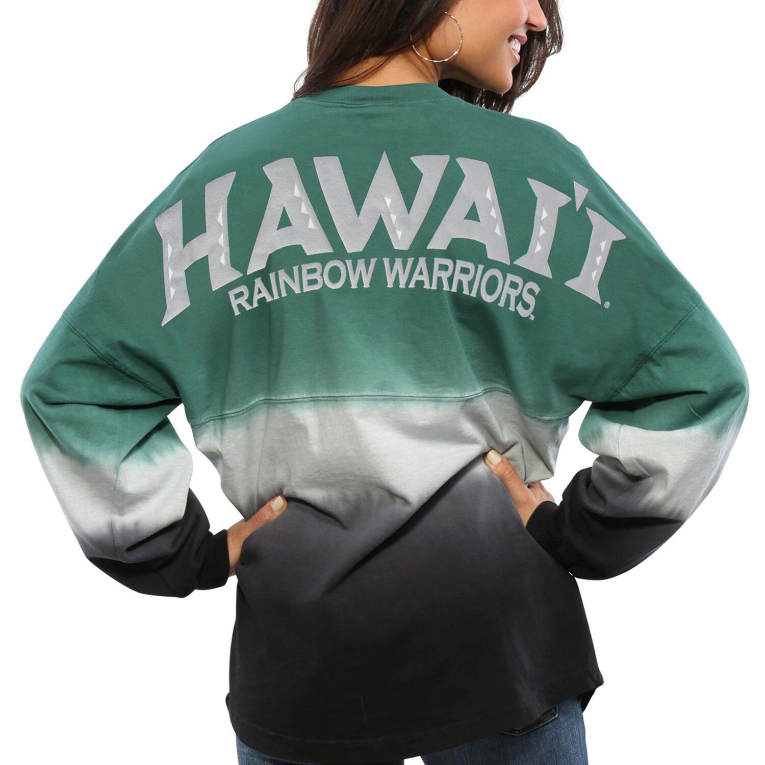Women's Green Hawaii Warriors Ombre 