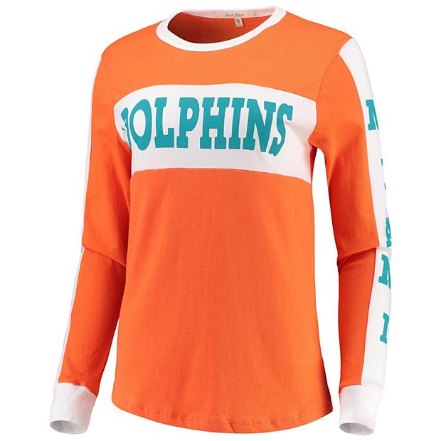 Youth Miami Dolphins Orange Retro Colorblock Pullover Hoodie