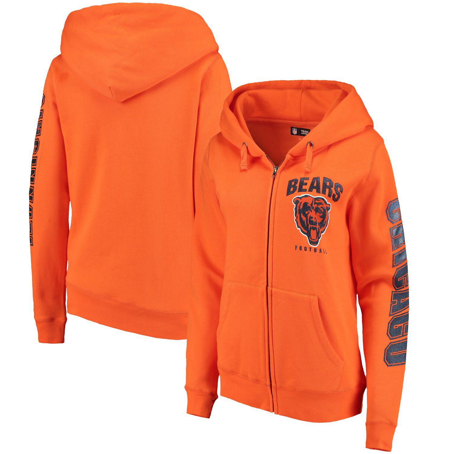 orange chicago bears hoodie