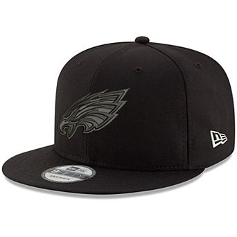 Men's New Era Black Philadelphia Eagles Black On Black 9FIFTY Adjustable Hat