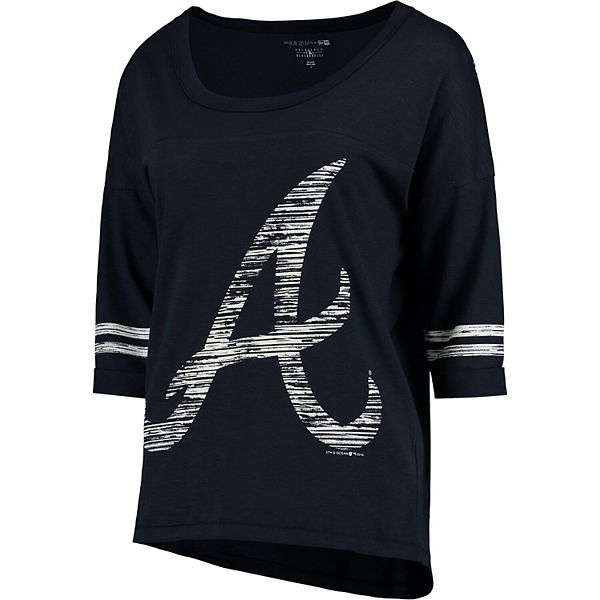 Atlanta Braves Shirt Women's Baby Jersey V-Neck T-Shirt by 5th &  Ocean Navy MLB