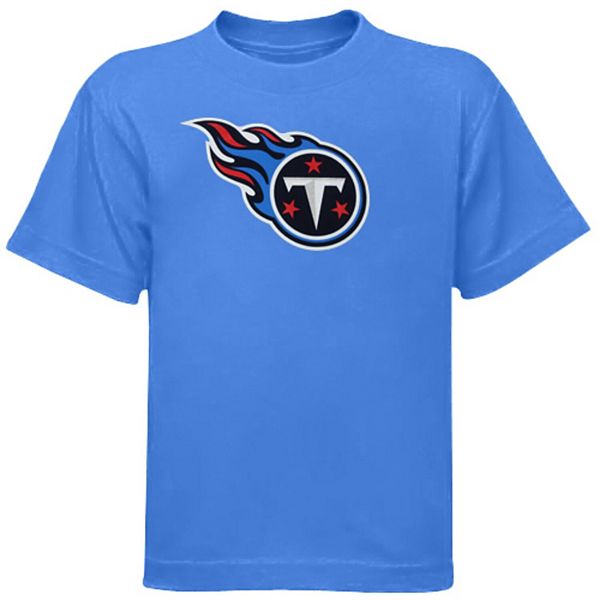 Youth Tennessee Titans Navy Logo Allover Print Long Sleeve T-Shirt