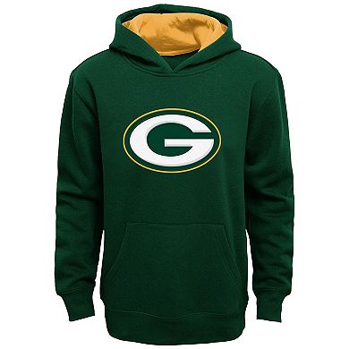 Youth Green Green Bay Packers Fan Gear Prime Pullover Hoodie