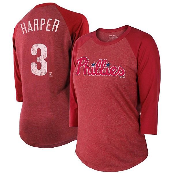Women's Majestic Threads Bryce Harper Red Philadelphia Phillies