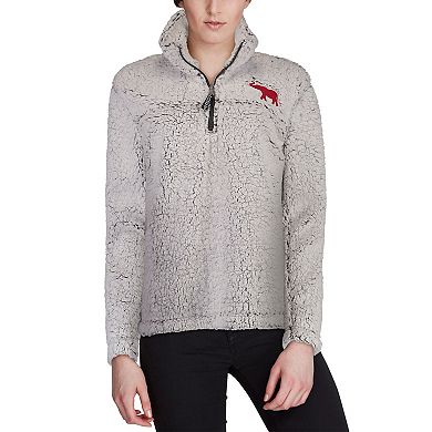 Women's Gray Alabama Crimson Tide Sherpa Super-Soft Quarter-Zip Pullover Jacket