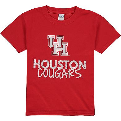 Youth Red Houston Cougars Logo T-Shirt