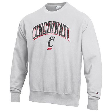 Men's Champion Gray Cincinnati Bearcats Arch Over Logo Reverse Weave Pullover Sweatshirt
