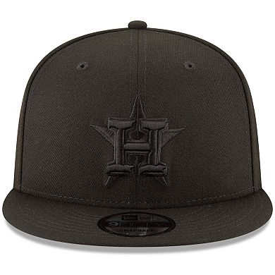 Houston Astros New Era Black on Black 9FIFTY Team Snapback Adjustable Hat - Black
