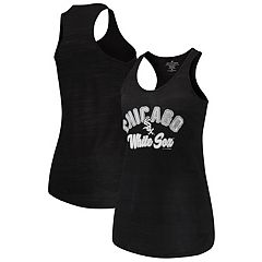 Men's Majestic Threads Black Chicago White Sox Softhand Muscle Tank Top