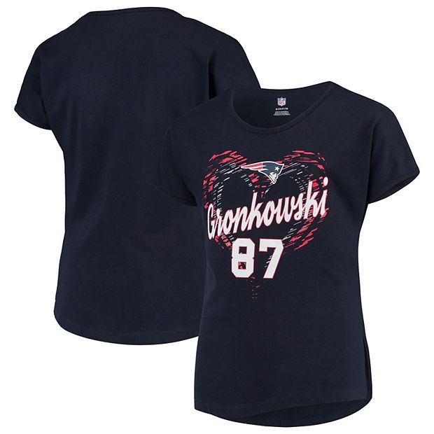 Girls Youth Rob Gronkowski Navy New England Patriots Sonic Heart Player  Name & Number Dolman T