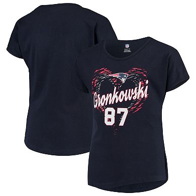 Girls Youth Rob Gronkowski Navy New England Patriots Sonic Heart Player Name & Number Dolman T-Shirt