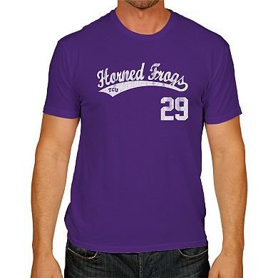 Men's Original Retro Brand Brandon Finnegan Purple TCU Horned Frogs NCAA Baseball T-Shirt