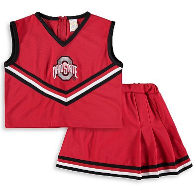 Girls Youth Scarlet Ohio State Buckeyes Two-Piece Cheer Set