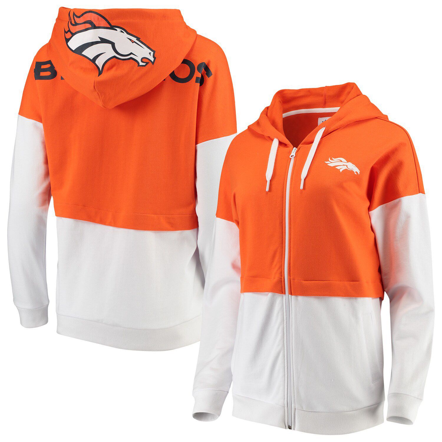 orange and white hoodie