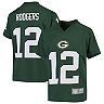 Youth Aaron Rodgers Green Green Bay Packers Player Name & Number V-Neck Top