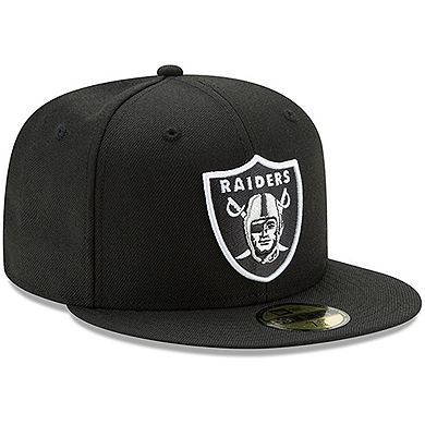 Men's New Era Black Oakland Raiders Omaha 59FIFTY Fitted Hat