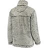 Women's Gray Wisconsin Badgers Sherpa Super Soft Quarter-Zip Pullover Jacket