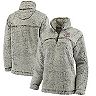 Women's Gray Wisconsin Badgers Sherpa Super Soft Quarter-Zip Pullover Jacket