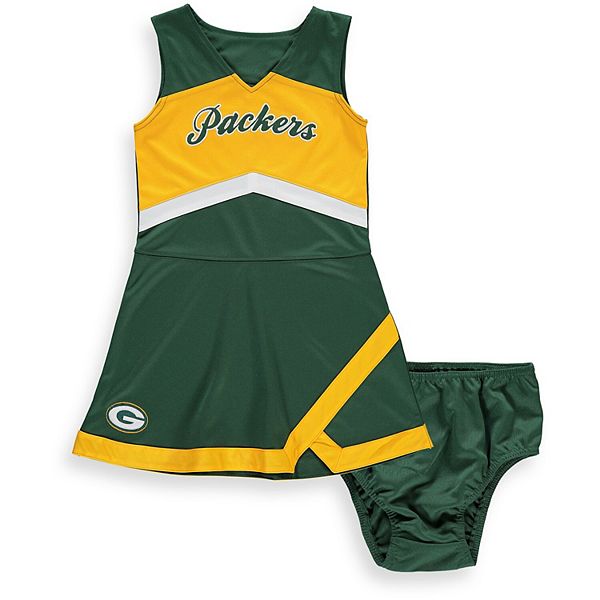 Outerstuff Packers Girls Up Beat Short Medium Green & Gold