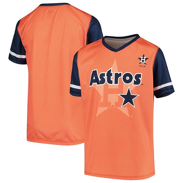Youth Orange Houston Astros Cooperstown Collection Play Hard V-Neck Jersey  T-Shirt