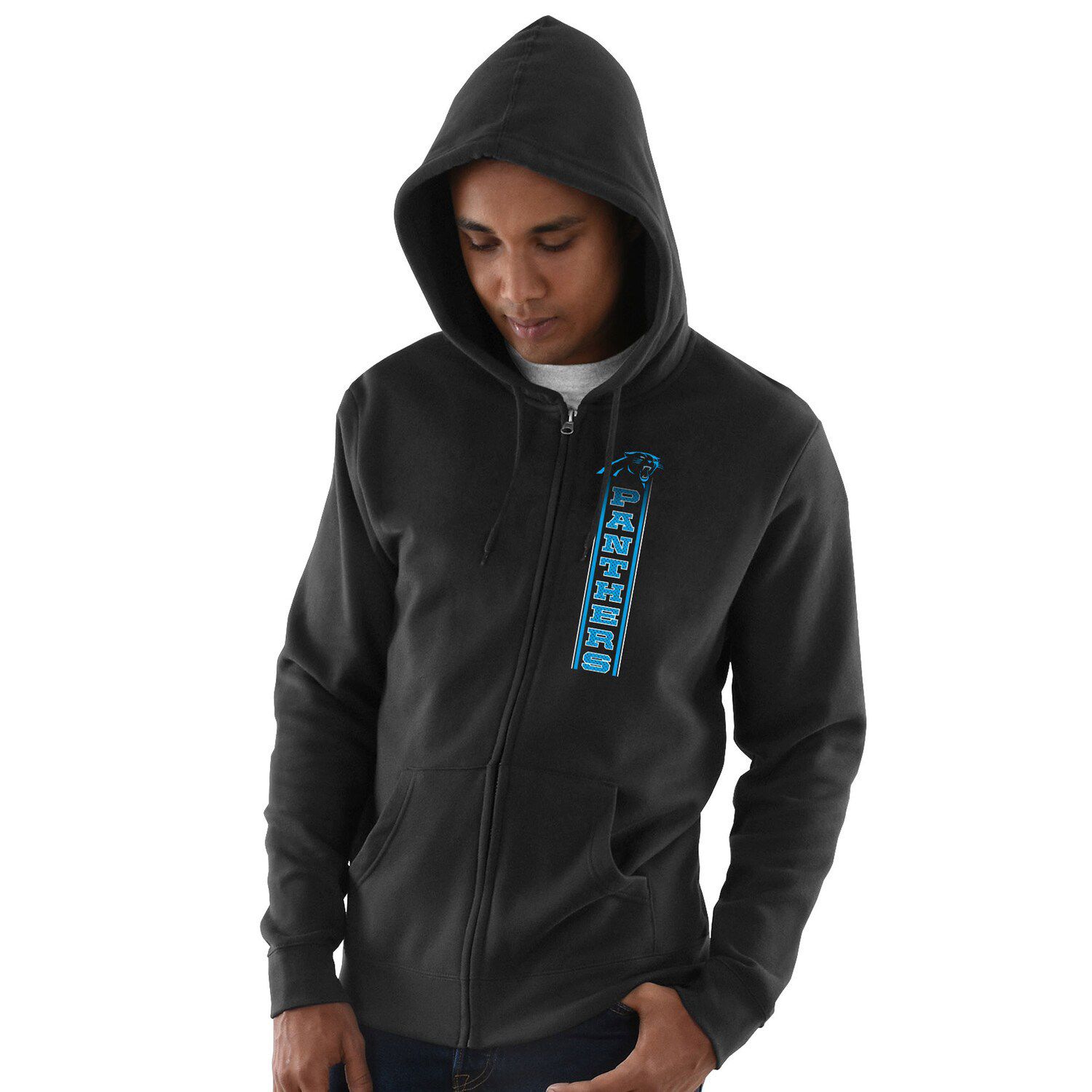 panthers full zip hoodie