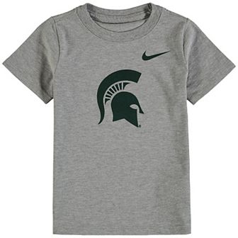 Toddler Nike Heathered Gray Michigan State Spartans Logo T-Shirt