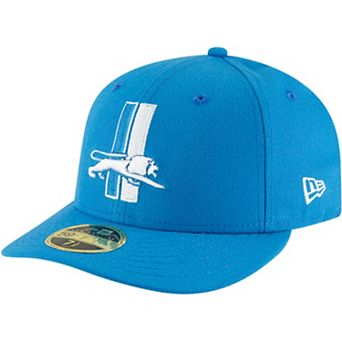 Men's New Era Blue Detroit Lions Omaha Throwback Low Profile 59FIFTY Fitted Hat