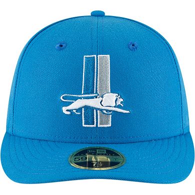 Men's New Era Blue Detroit Lions Omaha Throwback Low Profile 59FIFTY Fitted Hat