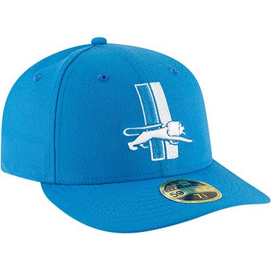 Men's New Era Blue Detroit Lions Omaha Throwback Low Profile 59FIFTY Fitted Hat