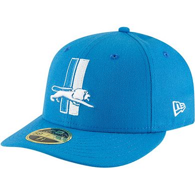 Men's New Era Blue Detroit Lions Omaha Throwback Low Profile 59FIFTY Fitted Hat