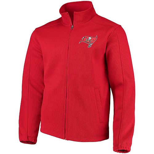 Mens G Iii Sports By Carl Banks Red Tampa Bay Buccaneers Qr Audible Full Zip Fleece Jacket 