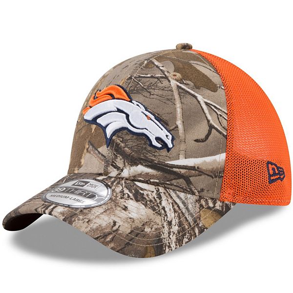 Men's New Era Heather Gray/Orange Denver Broncos Striped 39THIRTY Flex Hat Size: Medium/Large