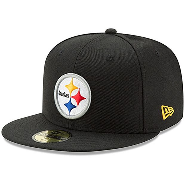 Men s New Era Black Pittsburgh Steelers Omaha 59FIFTY Fitted Hat