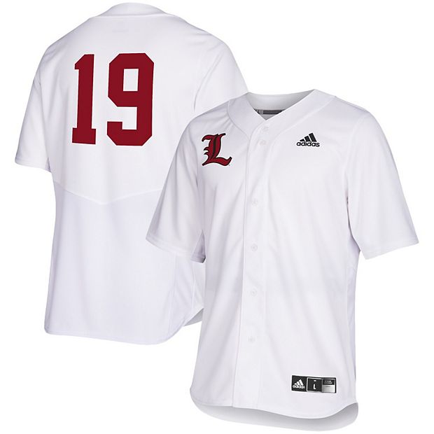 Men's adidas White Louisville Cardinals Full Button Baseball Jersey