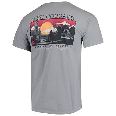 Men's Gray Washington State Cougars Team Comfort Colors Campus Scenery T-Shirt