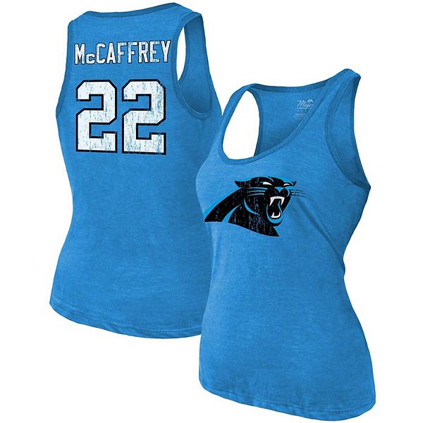 Men's Fanatics Branded Christian McCaffrey Light Blue Carolina Panthers Player Name & Number Tri-Blend Hoodie T-Shirt Size: Medium