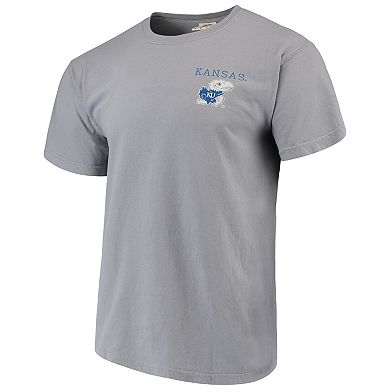 Men's Gray Kansas Jayhawks Comfort Colors Campus Scenery T-Shirt