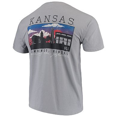 Men's Gray Kansas Jayhawks Comfort Colors Campus Scenery T-Shirt