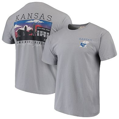Men's Gray Kansas Jayhawks Comfort Colors Campus Scenery T-Shirt