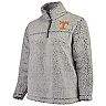 Women's Heathered Gray Tennessee Volunteers Plus Size Sherpa Quarter-Zip Pullover Jacket