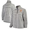 Women's Heathered Gray Tennessee Volunteers Plus Size Sherpa Quarter-Zip Pullover Jacket