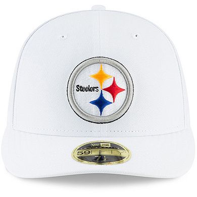 Men's New Era White Pittsburgh Steelers Omaha Low Profile 59FIFTY Fitted Hat