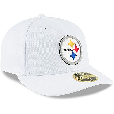 Men's New Era White Pittsburgh Steelers Omaha Low Profile 59FIFTY Fitted Hat
