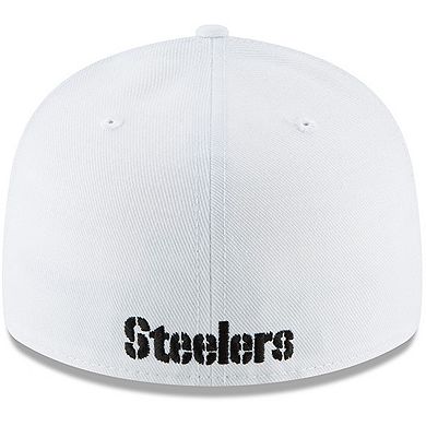 Men's New Era White Pittsburgh Steelers Omaha Low Profile 59FIFTY Fitted Hat