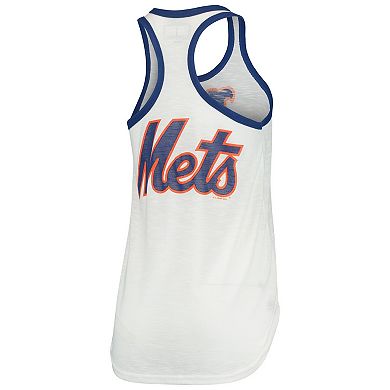 Women's G-III 4Her by Carl Banks White New York Mets Tater Racerback Tank Top