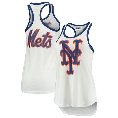 Women's G-III 4Her by Carl Banks White New York Mets Tater Racerback Tank Top
